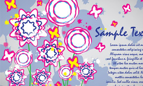 Colorful flowers card design